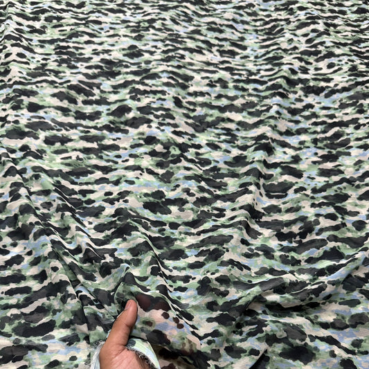 Buy Viscose Chiffon Floating Algae Printed Fabric - MAF 