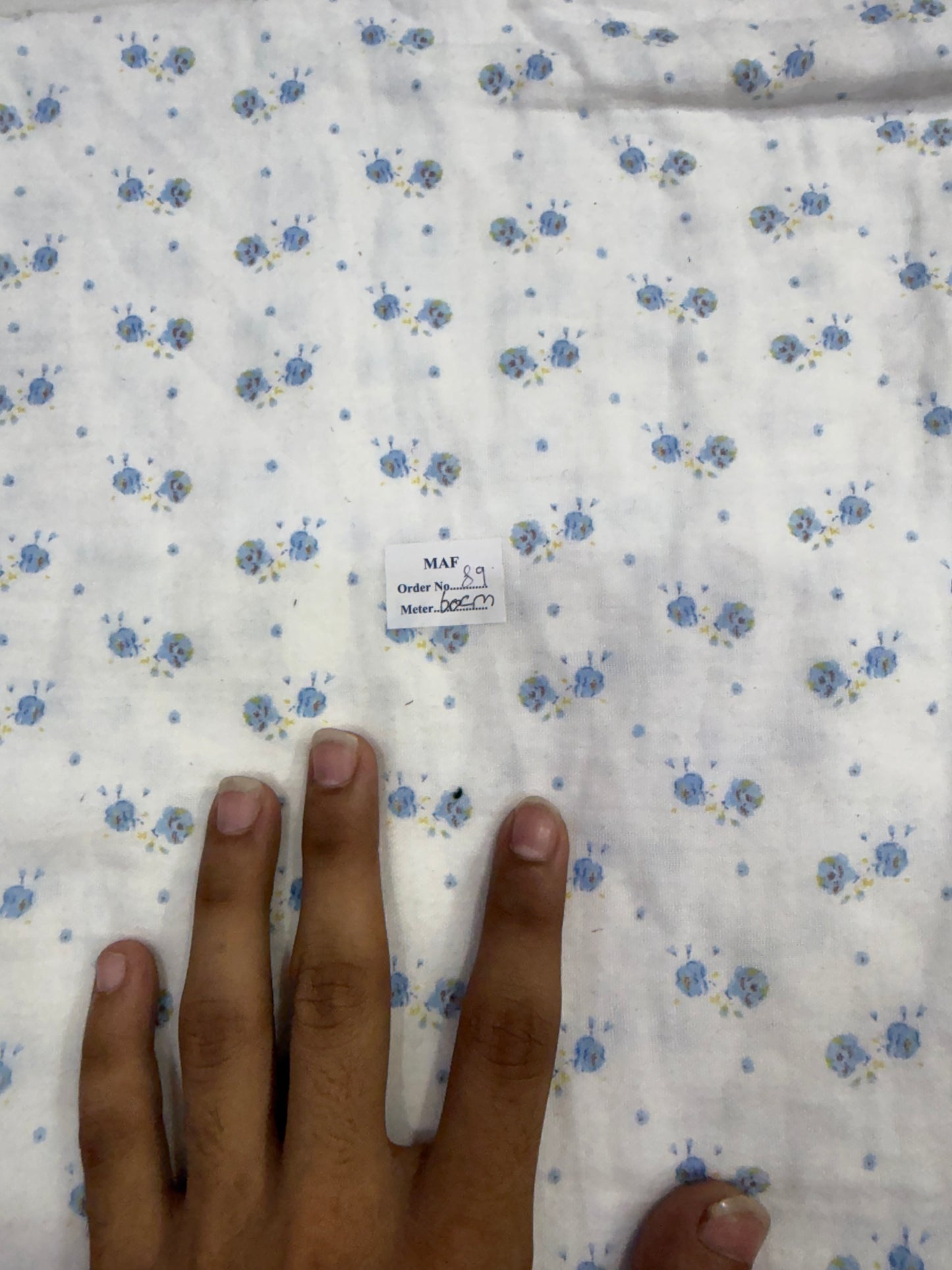 Buy Cutpiece Cotton Double Cloth Blue Cute Floral Print 60 Centimeter