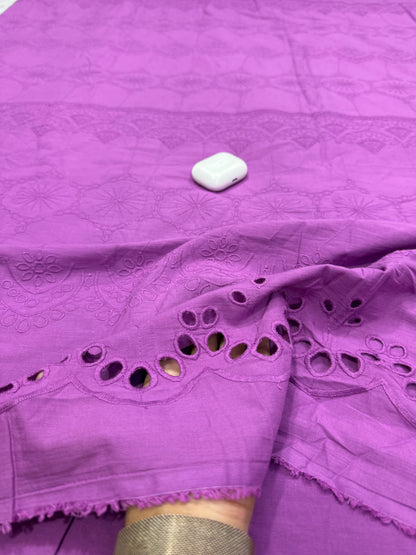 Buy Premium Cotton Cambric Schiffli Amethyst Bloom Fabric
