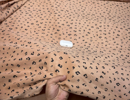 Buy Premium Corduroy Beige Leopard Print Fabric