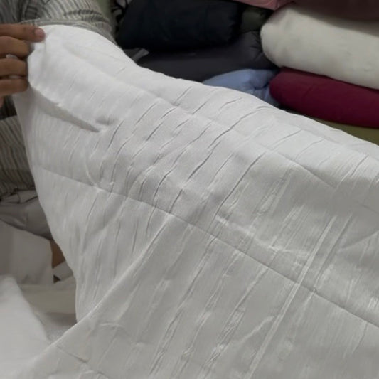 Buy Cotton Seersucker White Broad Stripes Fabric