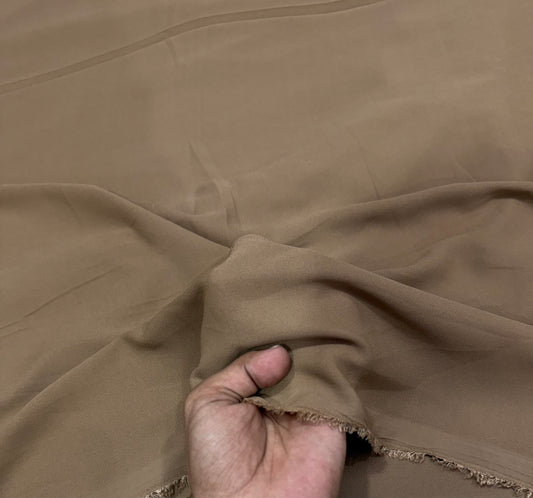 Buy Premium Georgette Solid Taupe Beige Fabric
