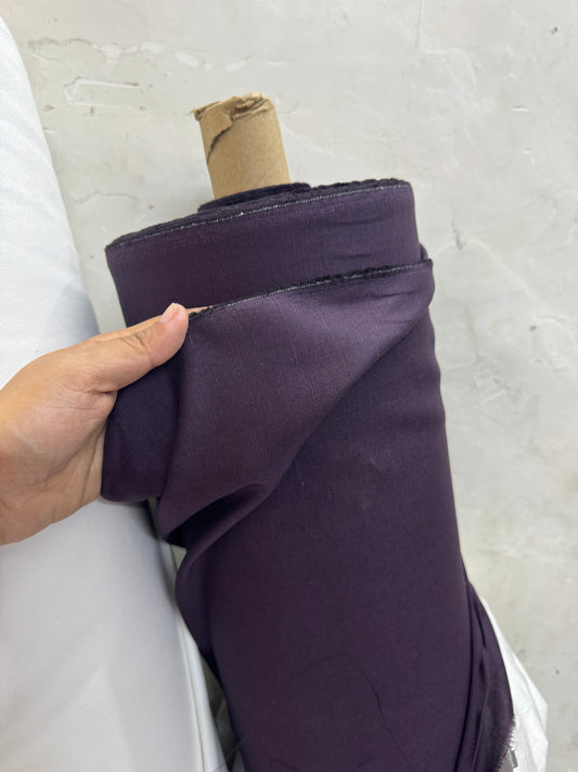 Buy Pure Linen Premium Collection Solid Violet Fabric