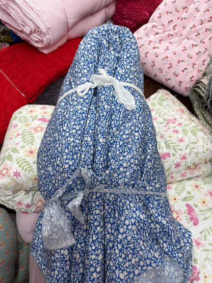 Buy 50s Poplin Blue Korean Printed Fabric