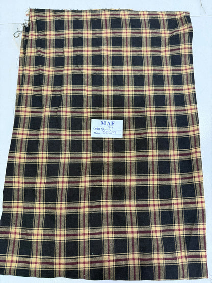 Buy Cutpiece Mustard Black  Check Fabric 80 CentiMeter