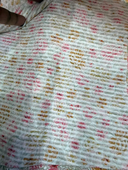 Buy Soft Cotton Seersucker Jacobean Printed Fabric
