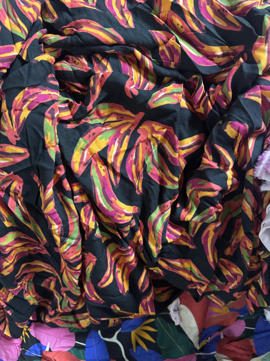 Buy Cotton Viscose Twill Coloured Banana Printed Fabric