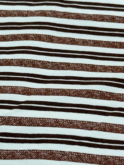 Buy 50s Poplin Brown Office Wear Stripe Fabric