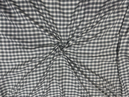 Buy Cotton Arvind Mill Grey Formal Check Shirting Yarn Dyed Fabric