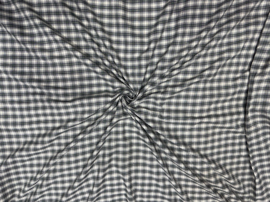 Buy Cotton Arvind Mill Grey Formal Check Shirting Yarn Dyed Fabric