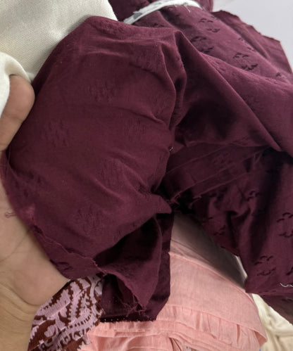 Buy Cambric Buta Maroon Self-Tone Fabric