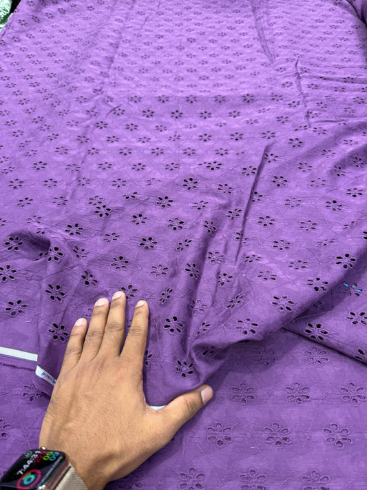 Buy Cotton Hakoba Purple Diamond Flower Fabric