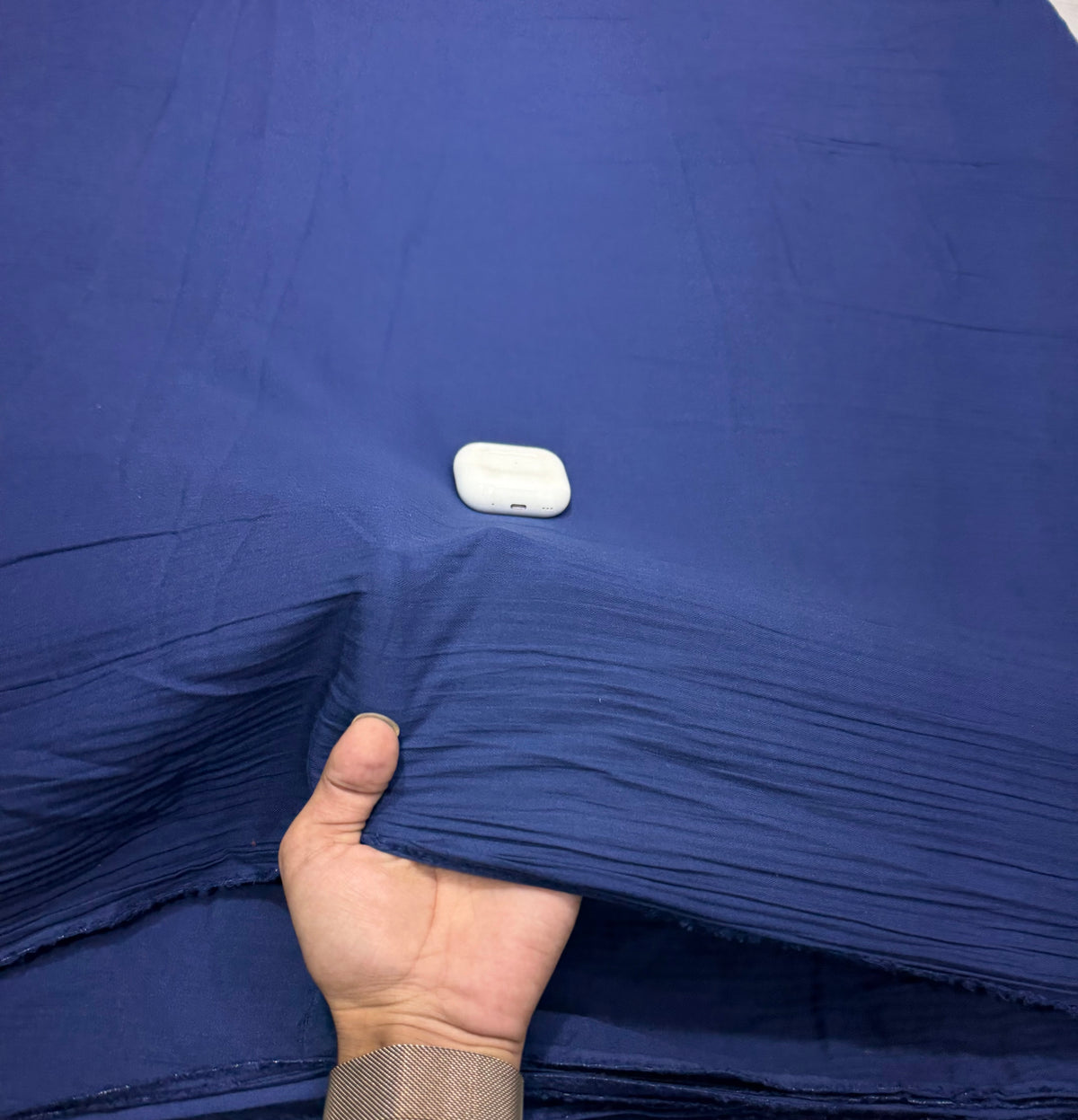 Buy Premium Cotton Twill Navy Blue Check Fabric