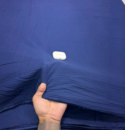 Buy Premium Cotton Twill Navy Blue Check Fabric