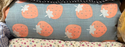 Buy Fine Mul Cotton Slub Strawberry Printed Fabric