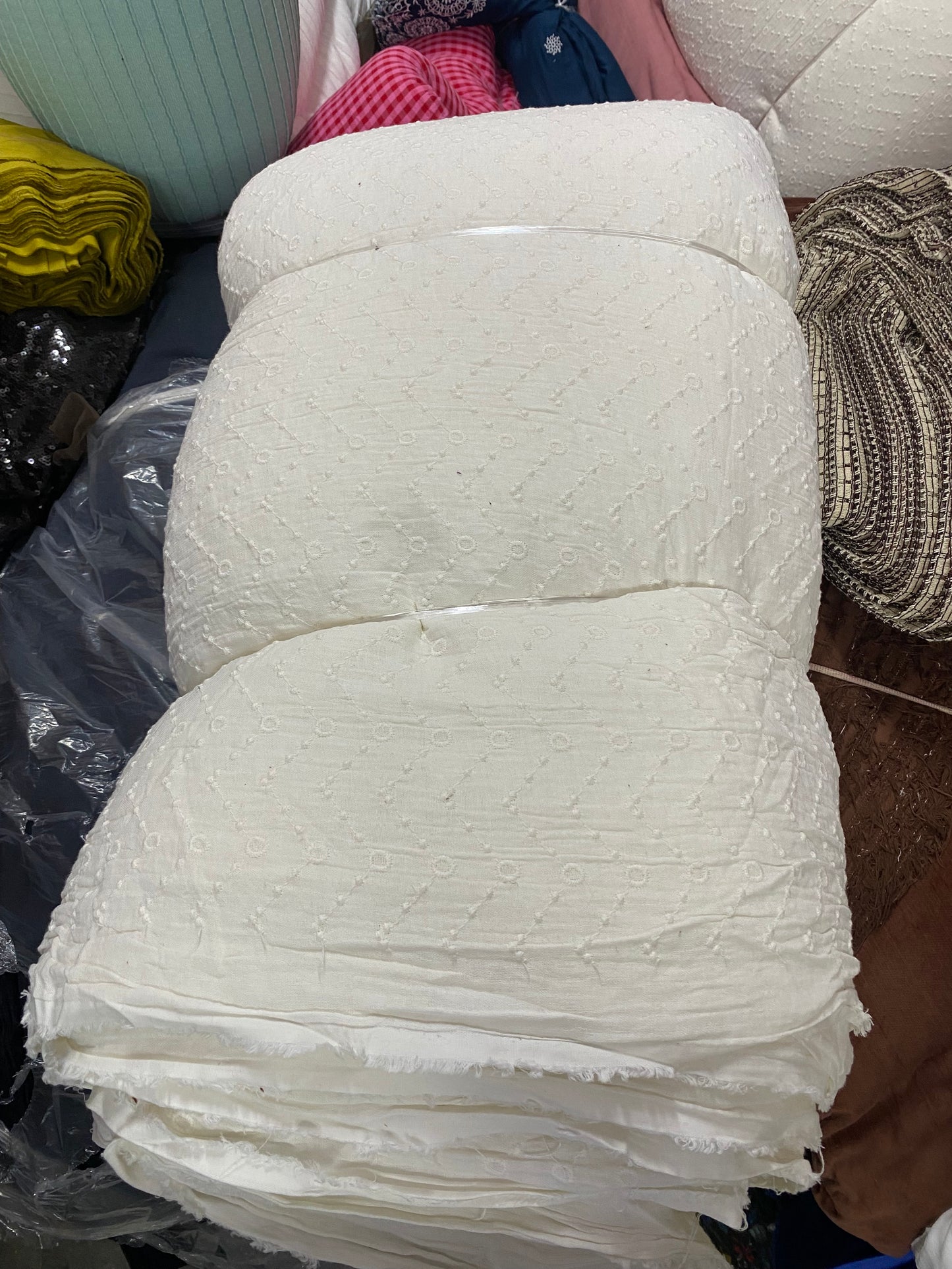 Buy Premium Cotton Double Cloth All Over Embroidery