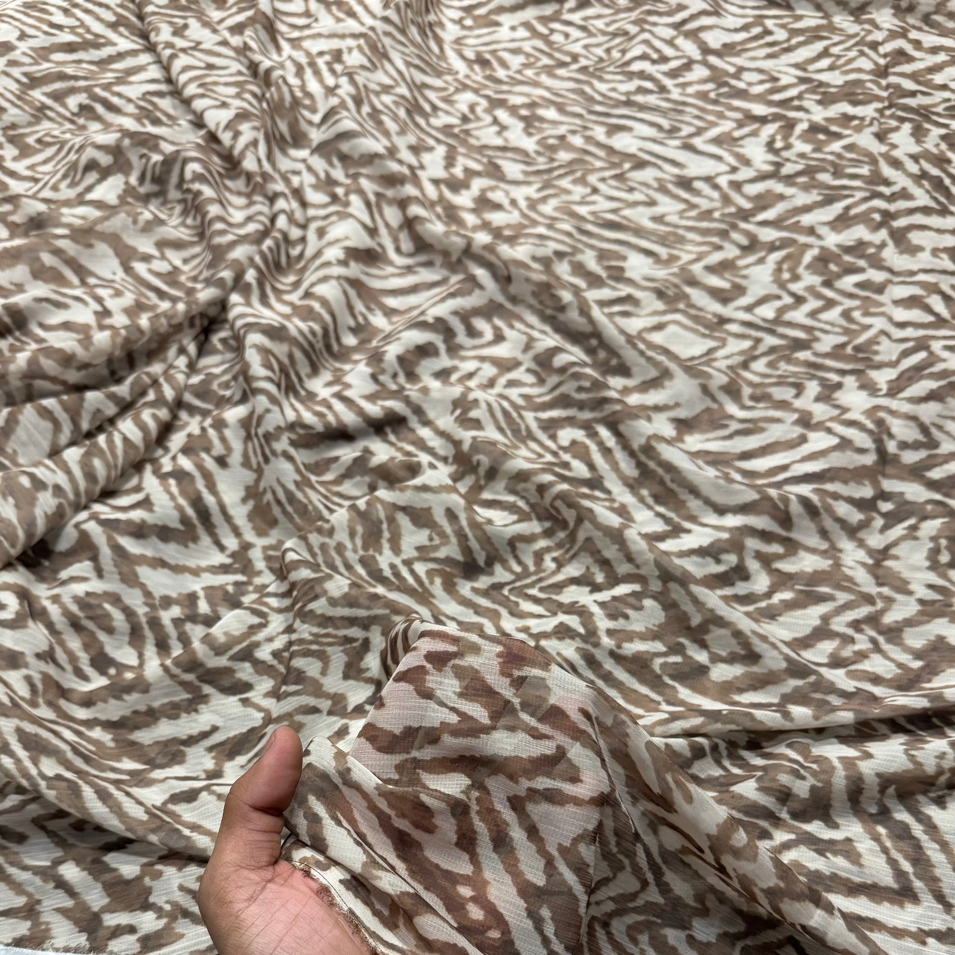 Buy Viscose Chiffon Nude Lead Printed Fabric - MAF 