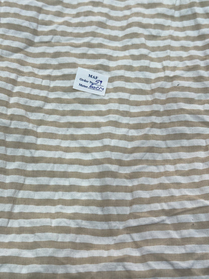 Buy Cutpiece Cotton Seersucker Beige Stripe 60 Centimeter