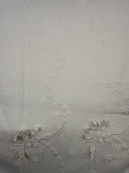 Buy Off White Dyeable Cotton Applique Embroidery Design