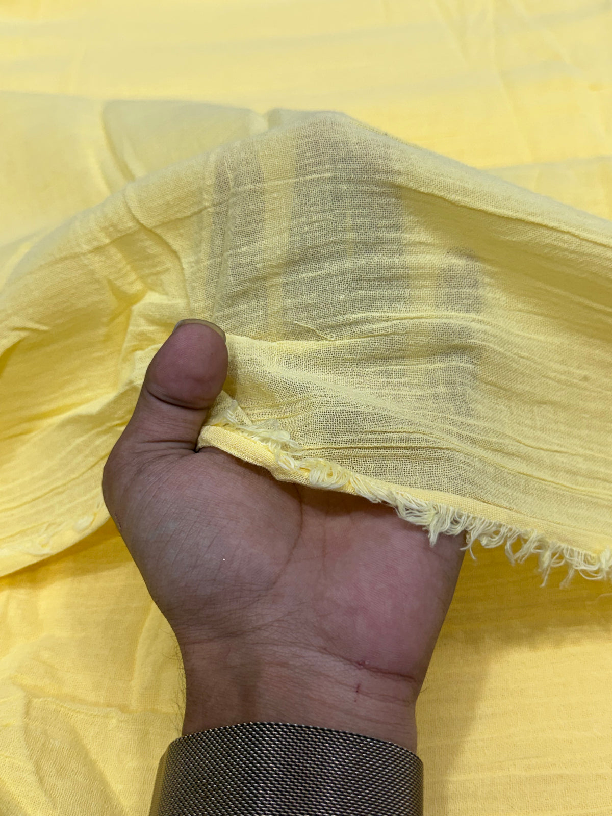 Buy Cotton Crepe Baby Yellow Fabric