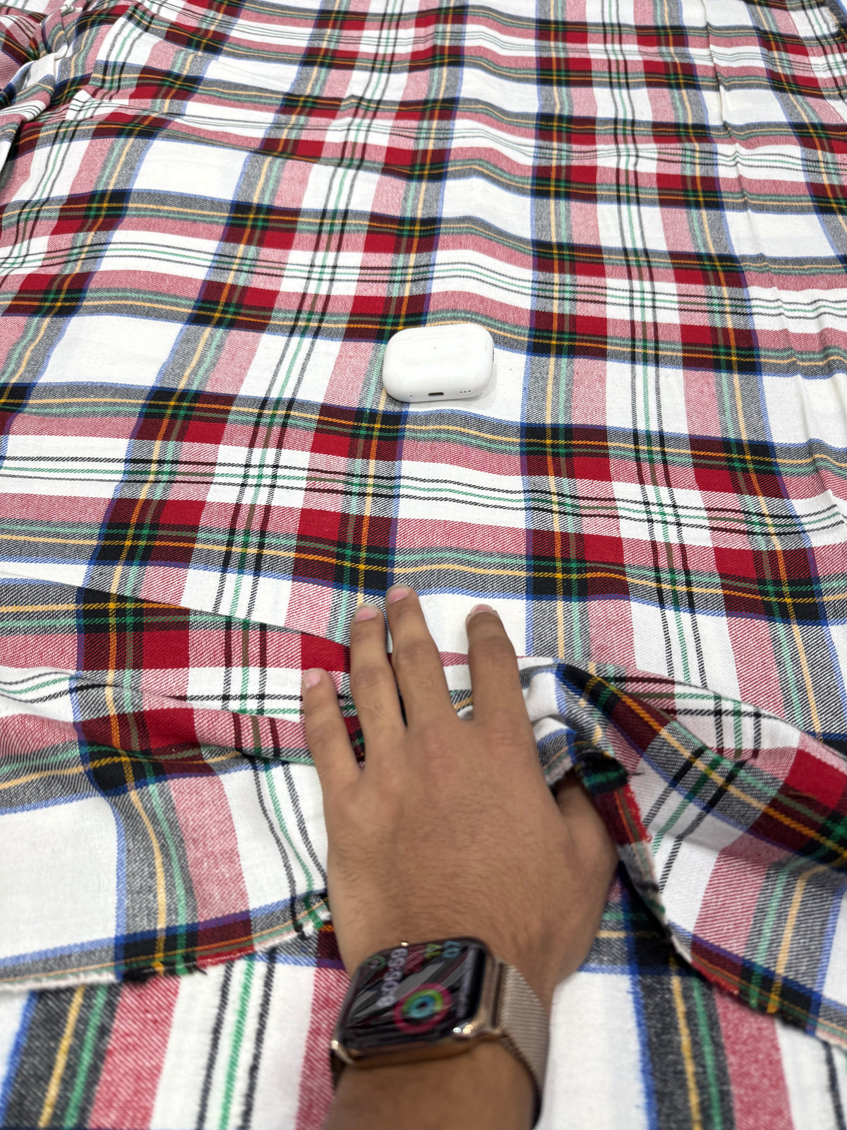 Buy Cotton Twill Red White Tartan Plaid Check Fabric