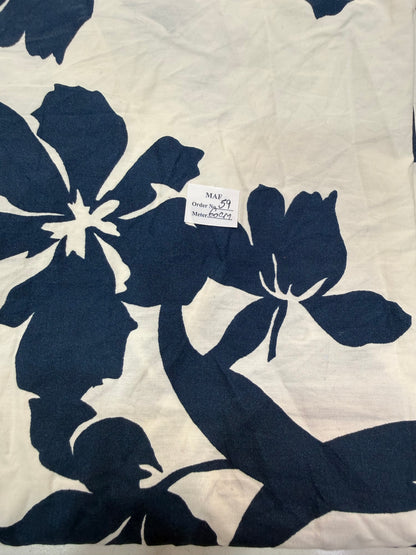 Buy Cutpiece Cotton Poplin Blue Flower Printed 60 Centimeter