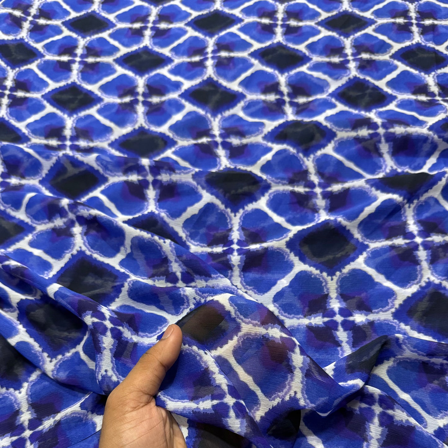 Buy Viscose Chiffon Water Diamond Printed Fabric - MAF 