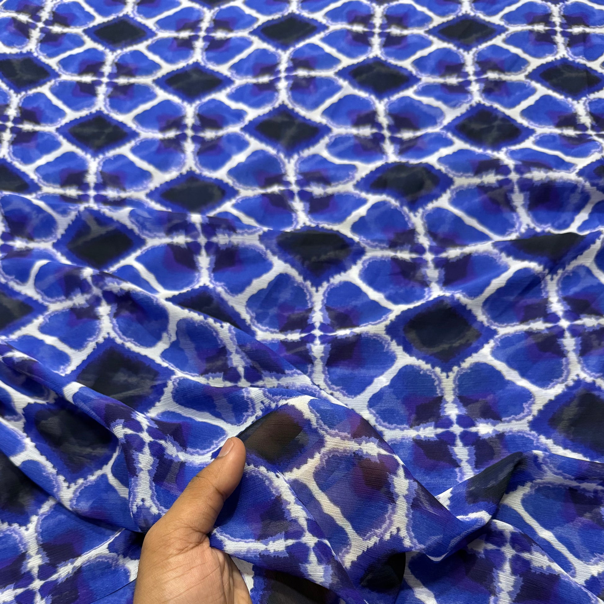 Buy Viscose Chiffon Water Diamond Printed Fabric - MAF 