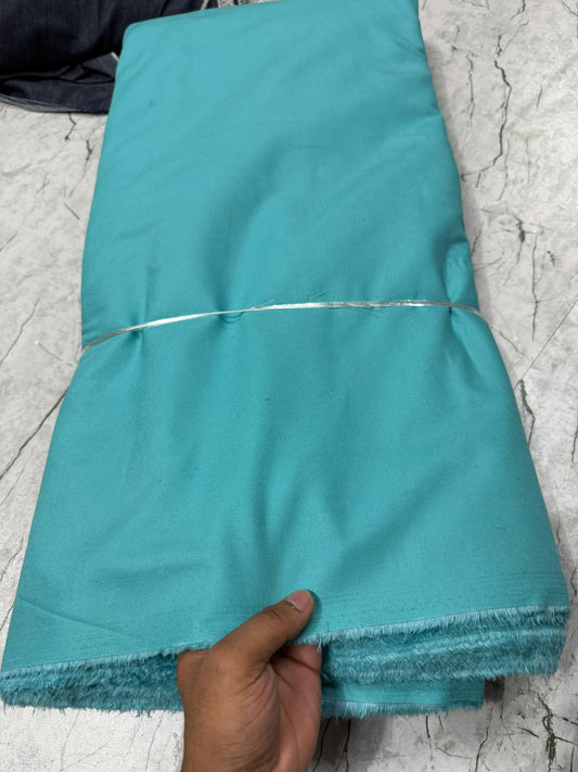 Buy Bottom Non Denim Twill Lycra Aqua Blue Fabric - MAF 