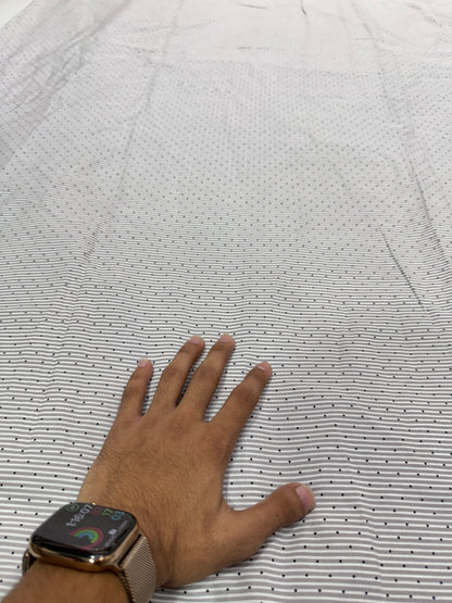 Buy Cotton Poplin Ivory Stripe Polki  Printed Fabric