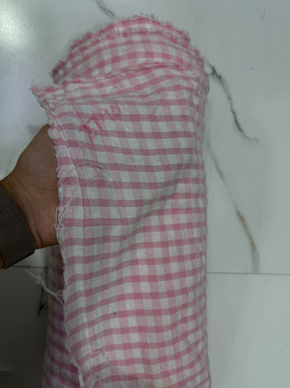 Buy Premium Cotton Seersucker Rosewood Gingham Fabric