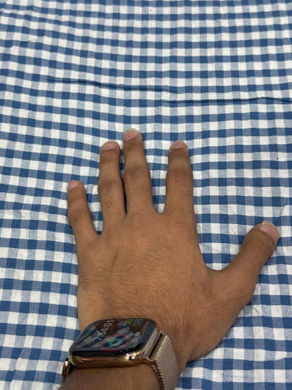 Buy Premium Cotton Seersucker Navy Gingham Checks Fabric