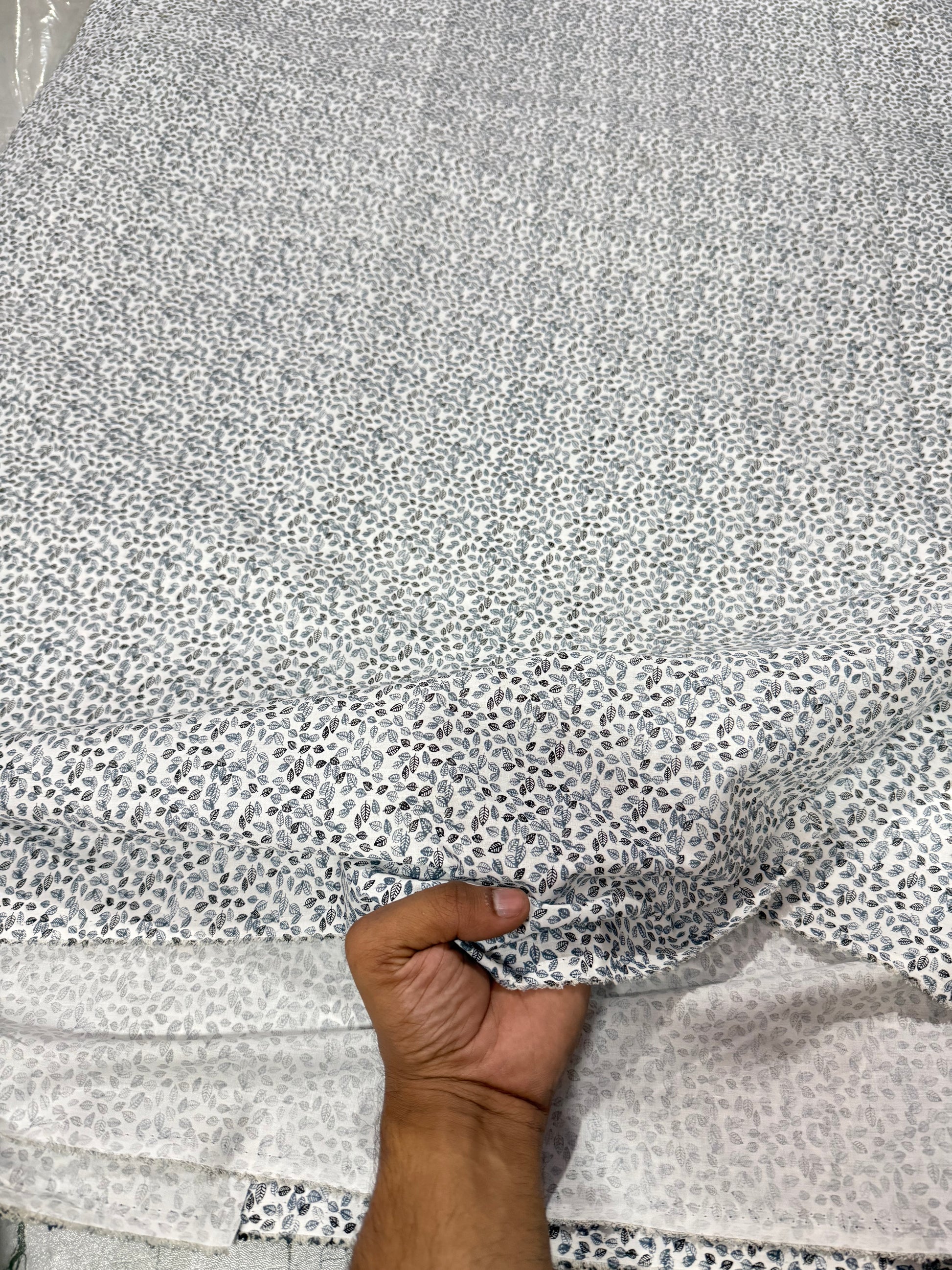 Buy Premium Cotton Small Leaf Printed Fabric - MAF 
