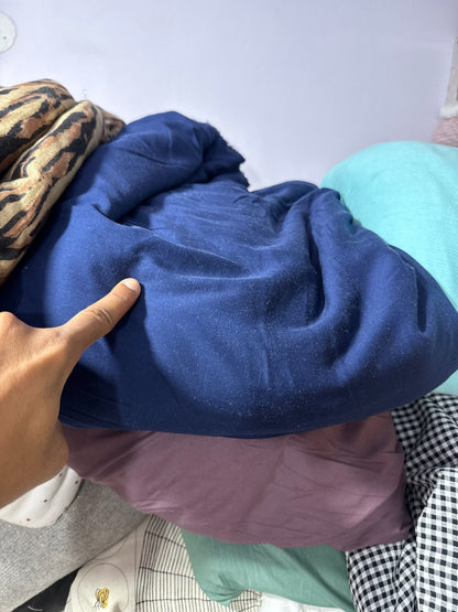 Buy Navy Blue Plain Solid Rayon Fabric - MAF 