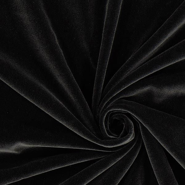 Buy Solid Black Cotton Velvet Fabric - MAF 