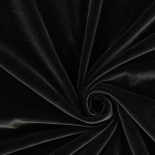 Buy Solid Black Cotton Velvet Fabric - MAF 