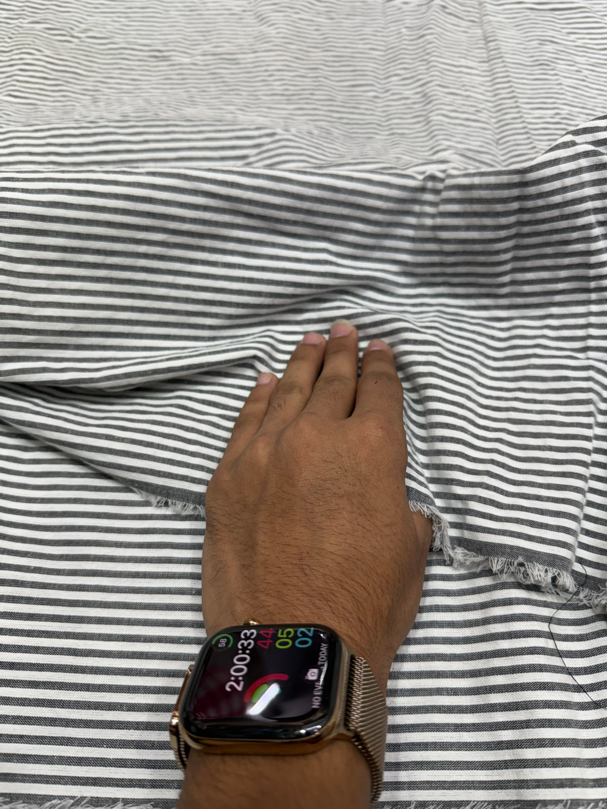 Buy Premium Cotton Seersucker Charcoal Pinstripe Fabric