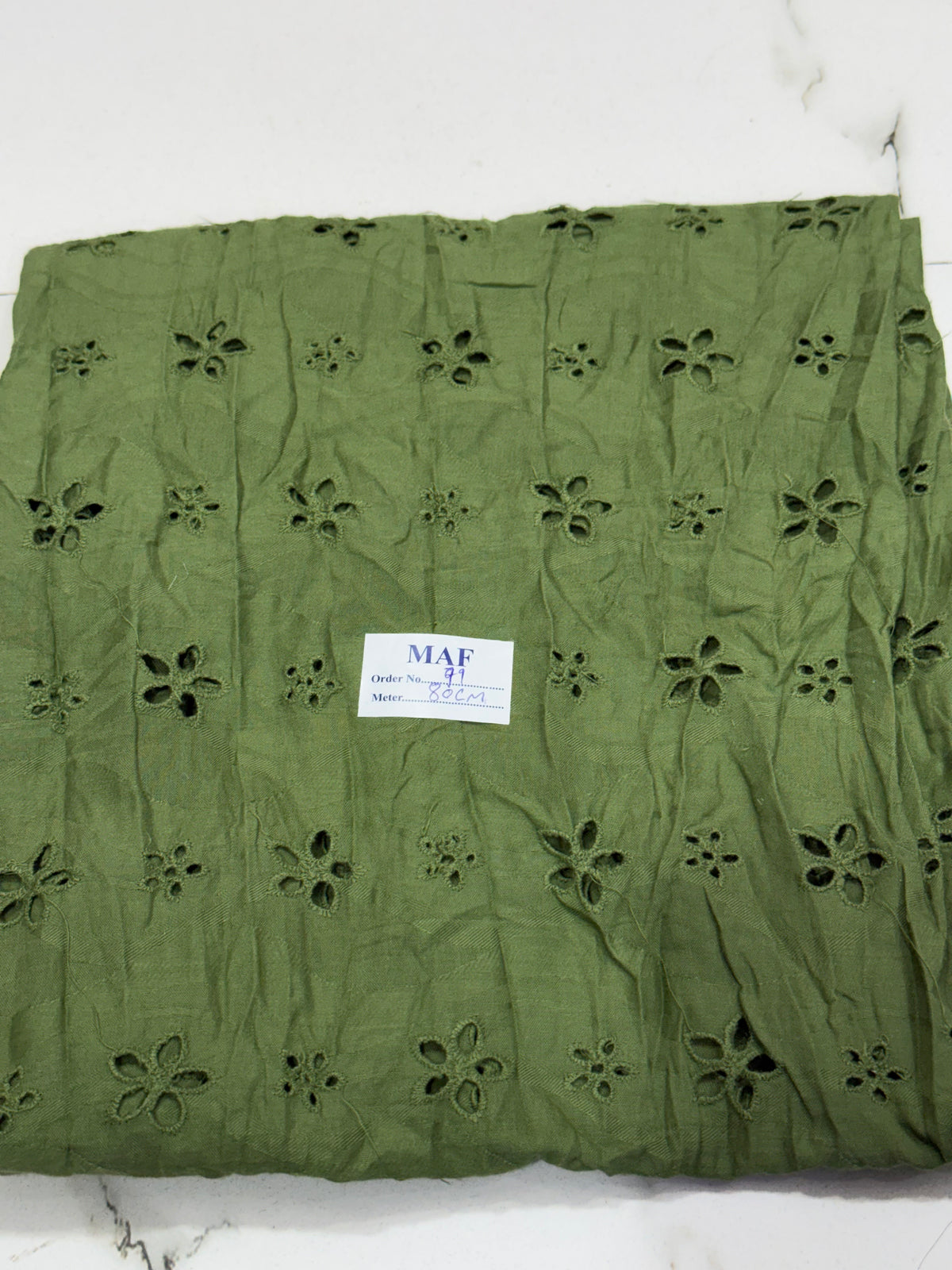 Buy Cutpiece Cotton Hakoba Green Floral  80 Centimeter