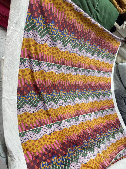 Buy Cotton Velvet Multi Base Printed Fabric - MAF 