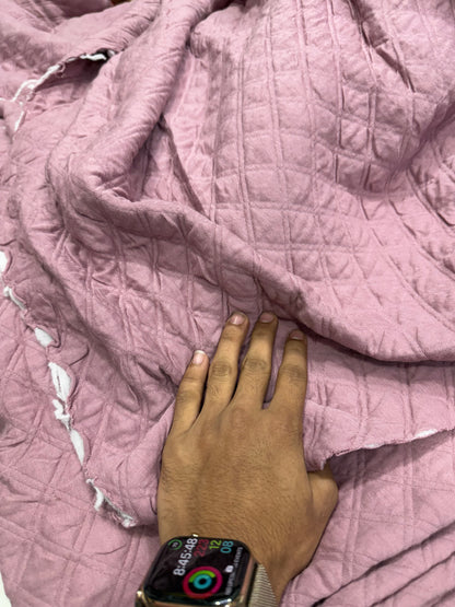Buy Premium Quilted Jacket Mauve Diamond Pattern Fabric