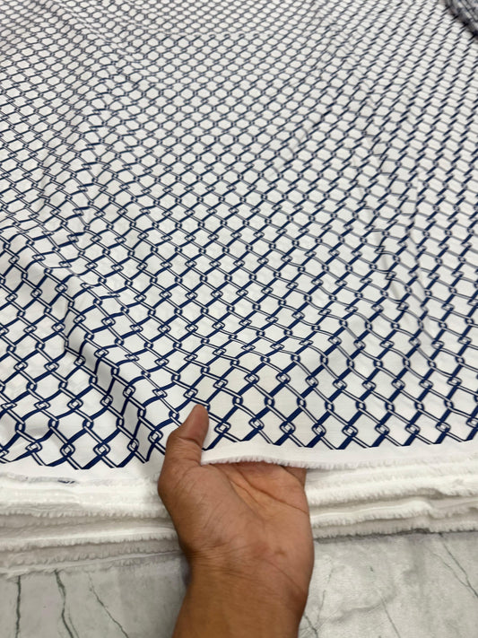 Buy 50s Poplin Arvind Mill Chain Printed Fabric - MAF 