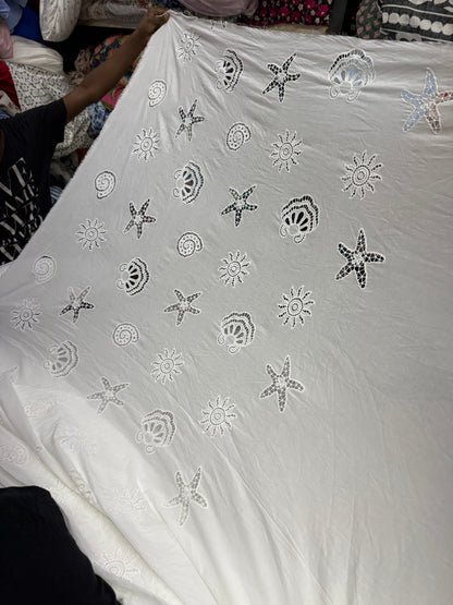 Buy Premium Cotton Cambric Schiffli Shell Star