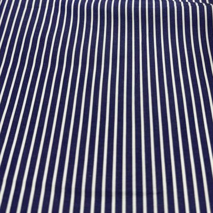 Buy Arvind Mill Poplin Blue Base White Stripes Formal Fabric