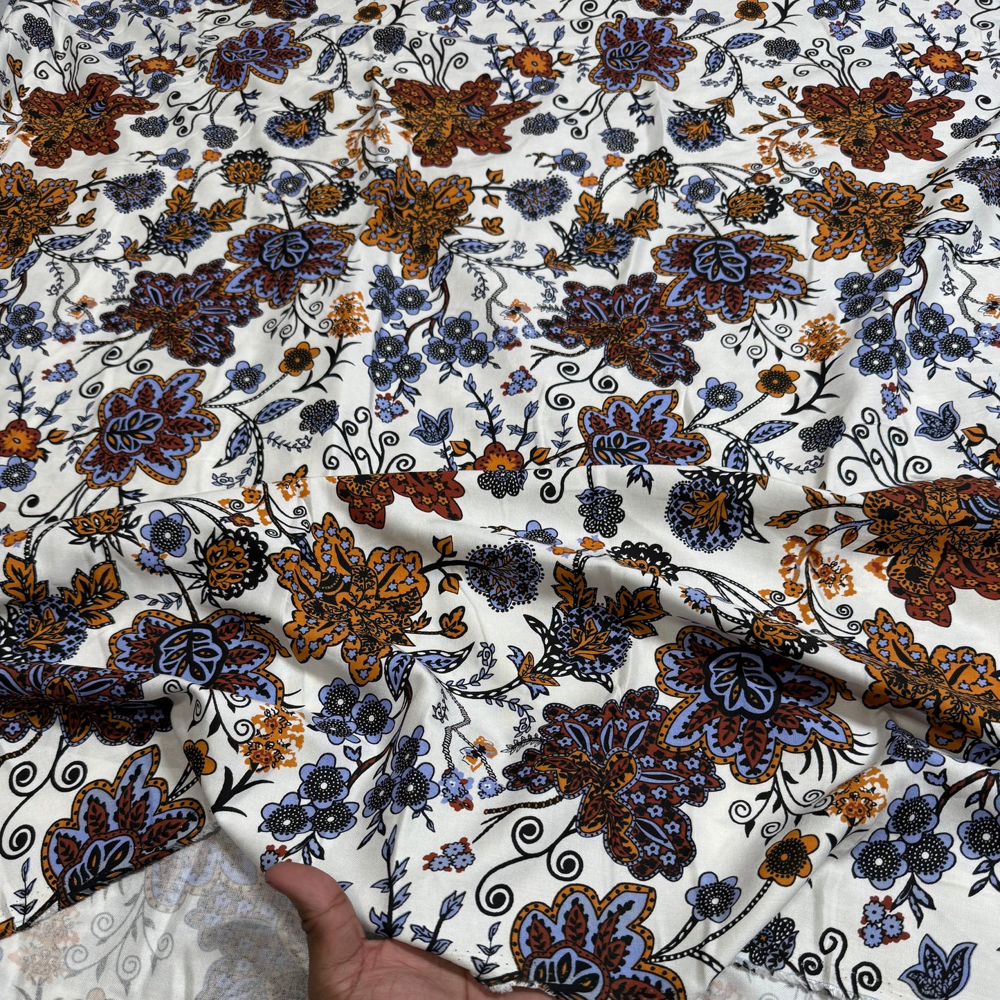 Buy Premium Modal Jacobean Printed Fabric - MAF 