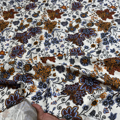 Buy Premium Modal Jacobean Printed Fabric - MAF 