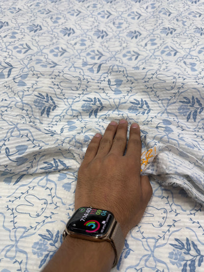 Buy Premium Cotton Seersucker Vine Trail print Fabric