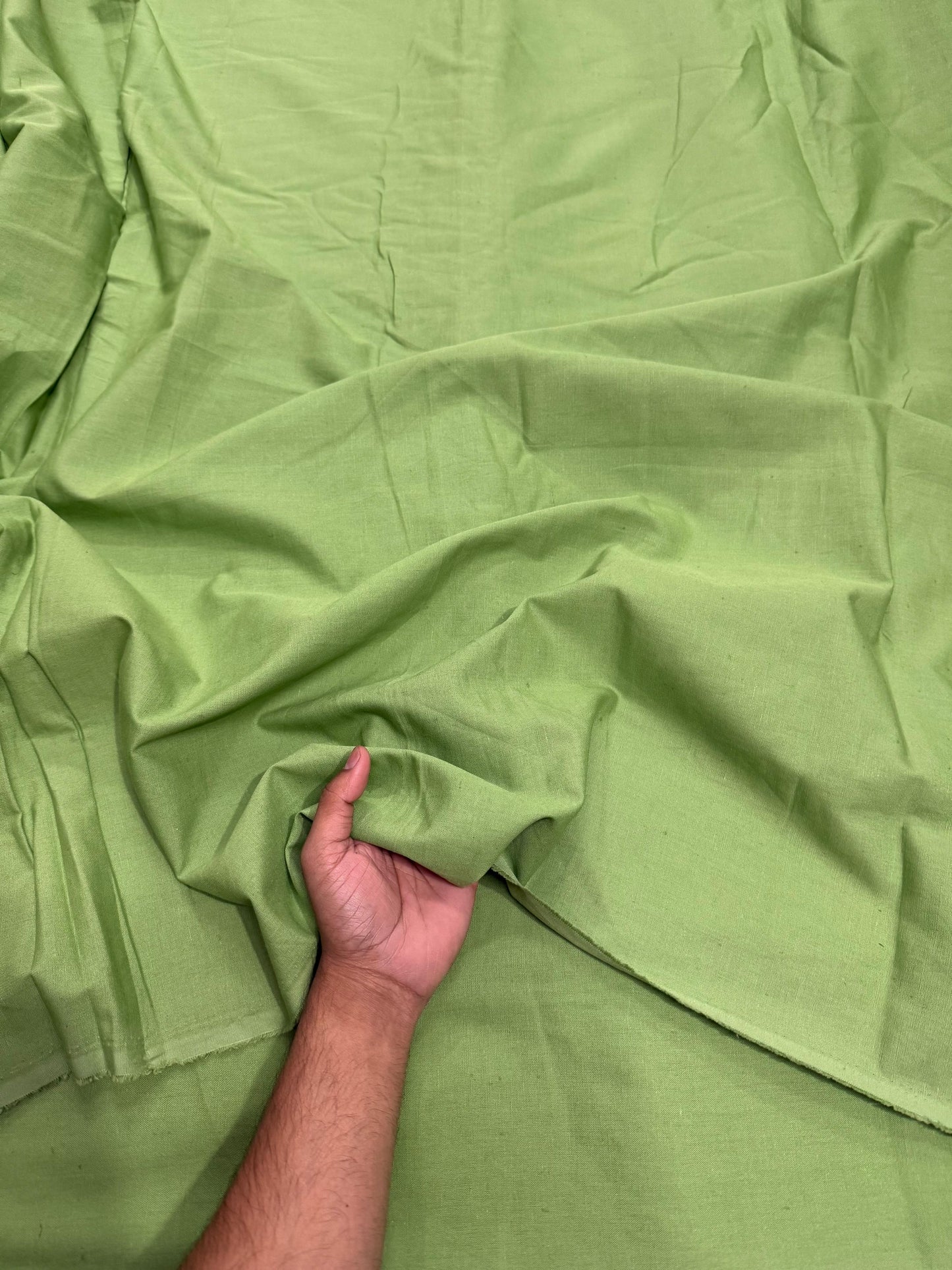 Buy Parrot Green Linen Fabric