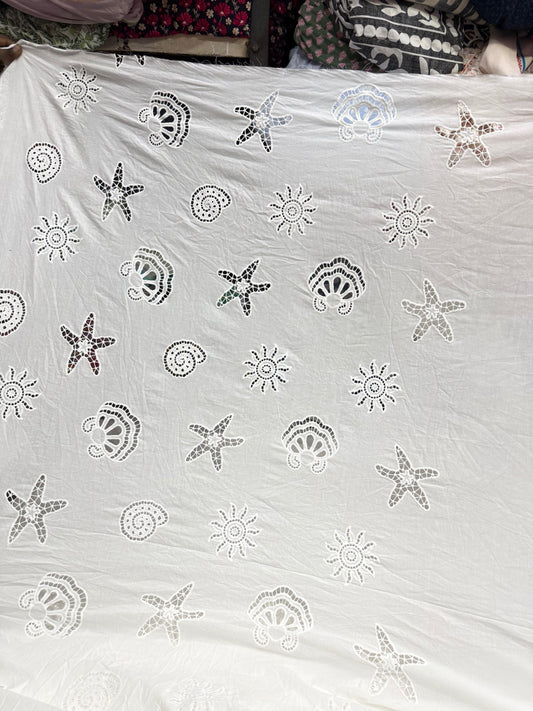 Buy Premium Cotton Cambric Schiffli Shell Star