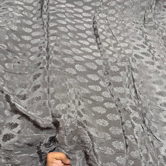 Buy Viscose jacquard Metallic Grey Base Fabric - MAF 