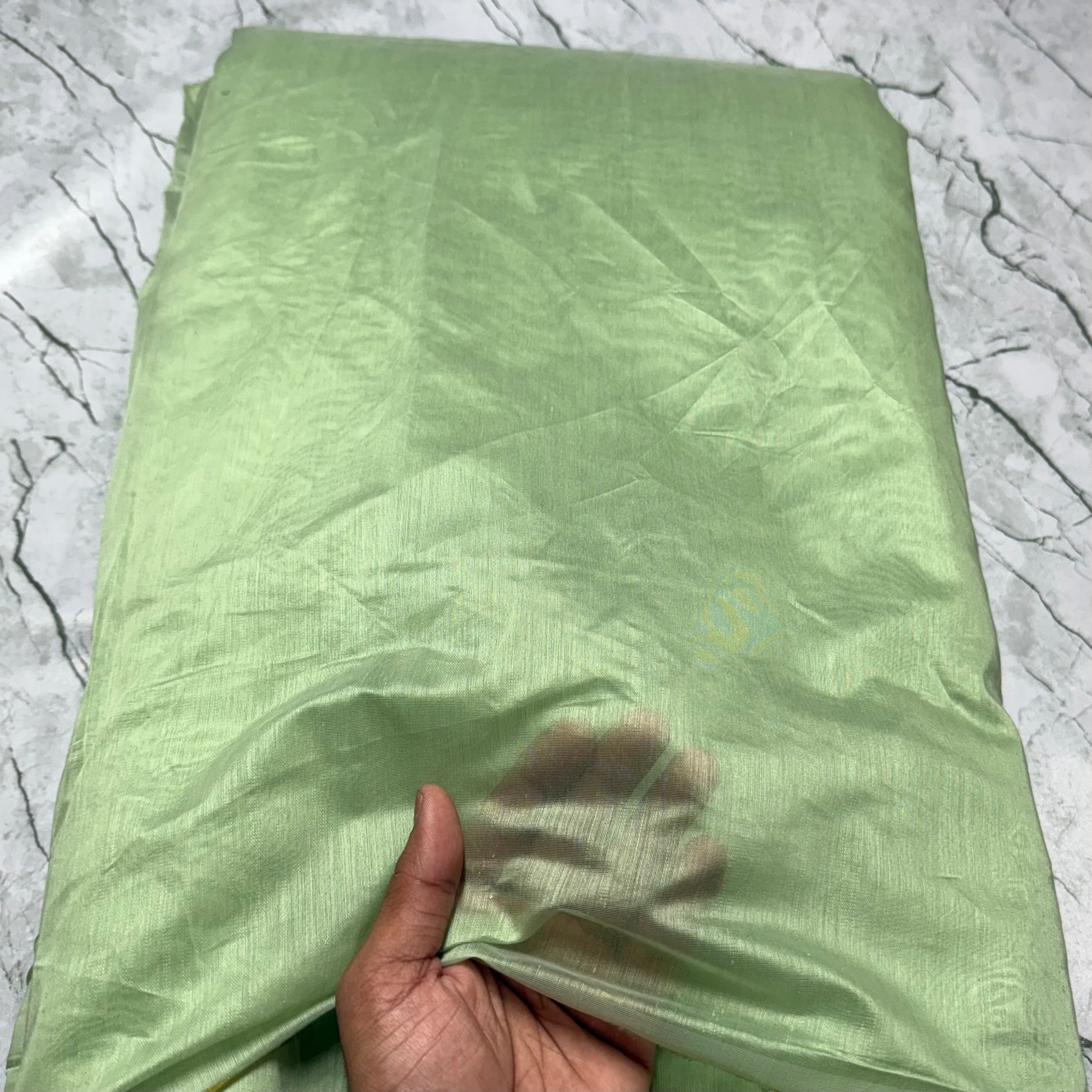 Buy Mul Chanderi Light Green Fabric - MAF 